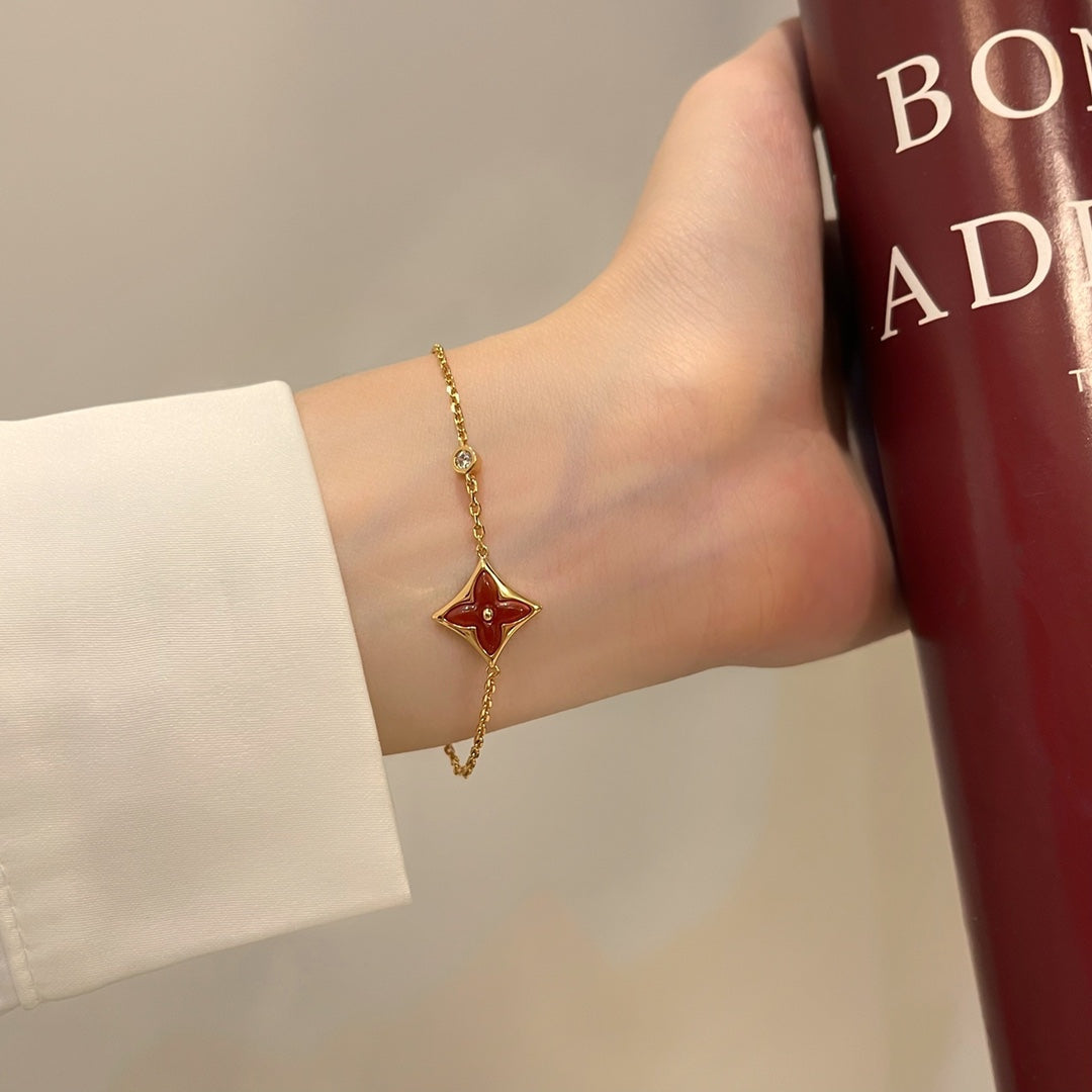 LOUIS VUITTON COLOR STAR CARNELIAN PINK GOLD DIAMOND BRACELET