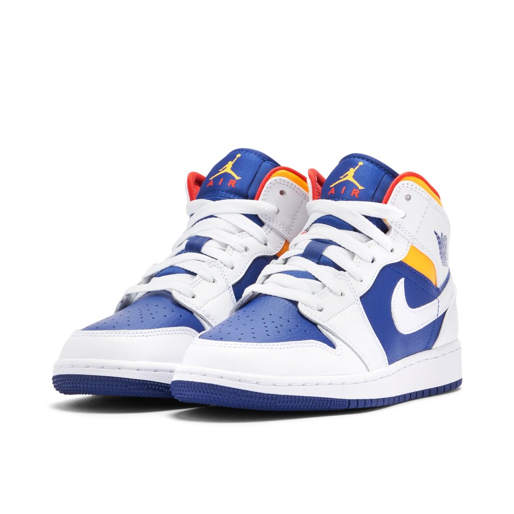 Air Jordan 1 Mid Premium White and Blue 2024 Exclusive Sneakers
