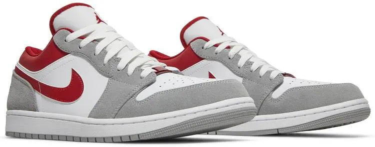 Air Jordan 1 Low Premium Light Smoke Grey Red 2024 Luxury Sneaker