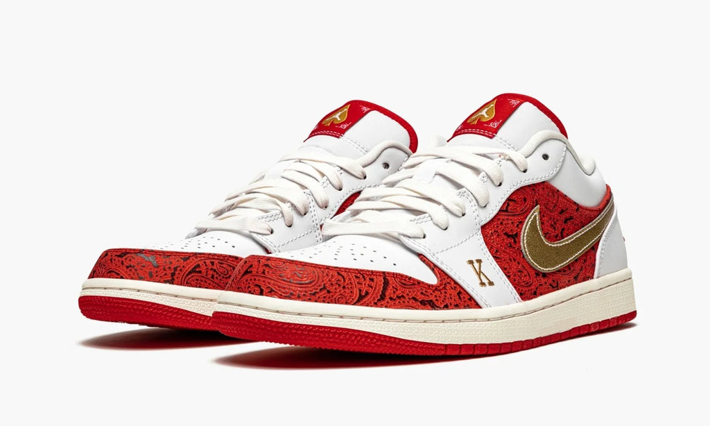 Jordan 1 Low Paisley Red Gold Luxury Custom Edition – Top 1 Sneaker
