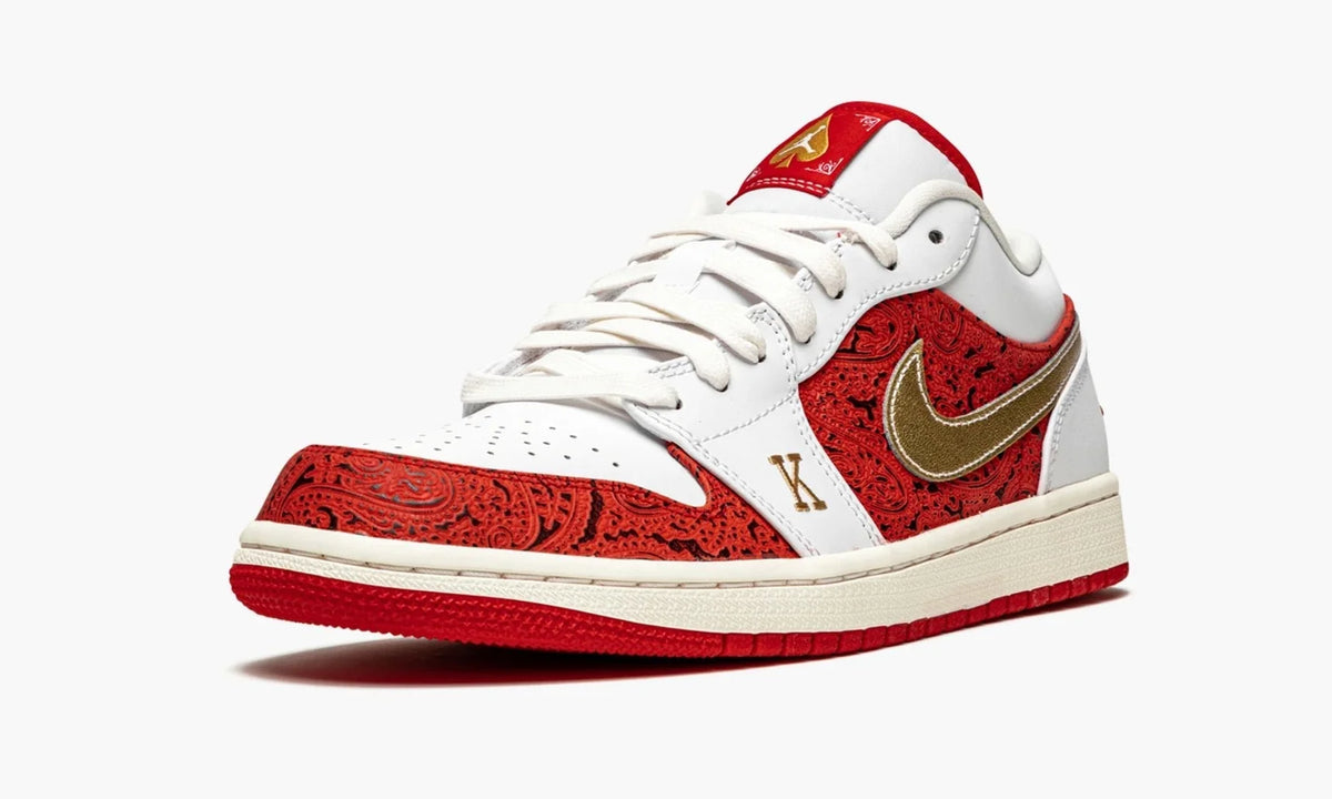 Jordan 1 Low Paisley Red Gold Luxury Custom Edition – Top 1 Sneaker