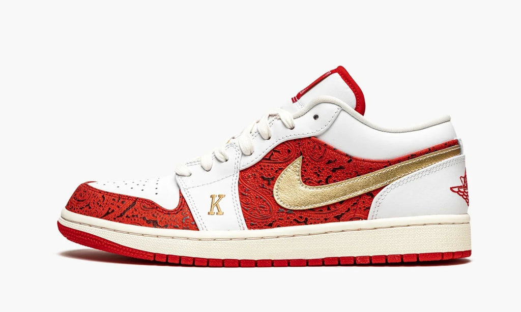 Jordan 1 Low Paisley Red Gold Luxury Custom Edition – Top 1 Sneaker