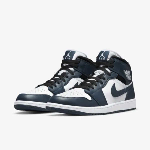 Air Jordan 1 Mid Sneakers: 1 Premium Navy White Edition for Ultimate Style