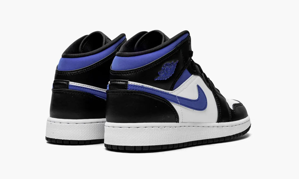 Air Jordan 1 Mid Premium White Black Blue Basketball Shoes 2024