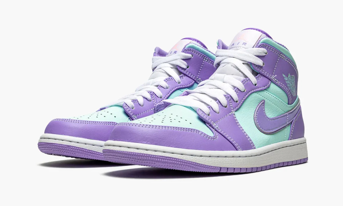 Air Jordan 1 Mid Sneakers: Premium 2024 Exclusive Purple Aqua Edition