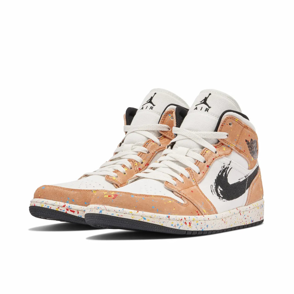 Air Jordan 1 Mid sneakers: Premium 2021 Brushstroke Paint Splatter Edition