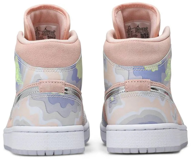 Air Jordan 1 Mid sneakers: Top #1 Premium SE Topographic Pink Edition