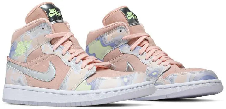 Air Jordan 1 Mid sneakers: Top #1 Premium SE Topographic Pink Edition
