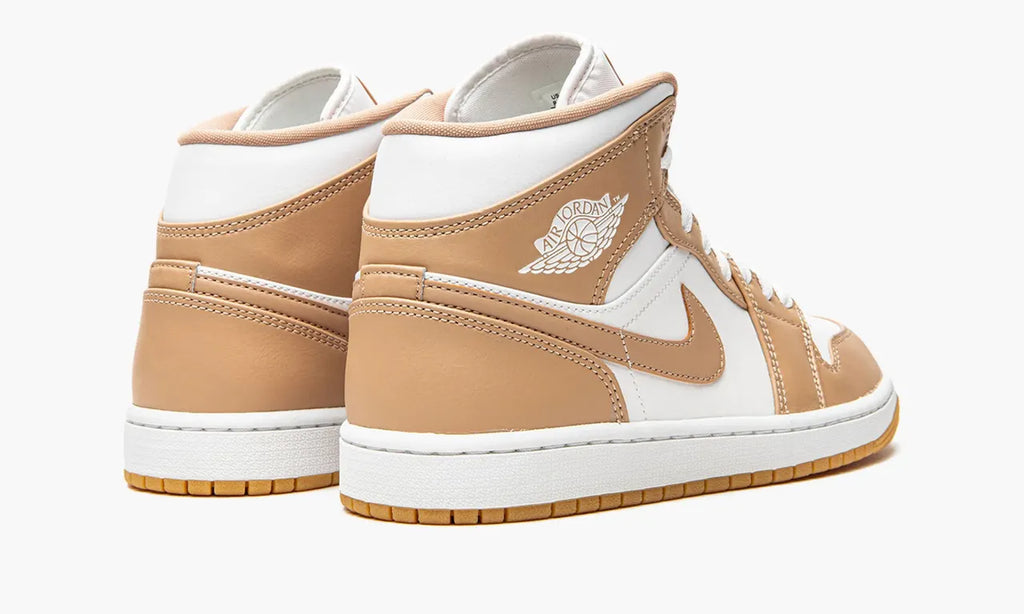 Air Jordan 1 Mid Premium Tan White Sneakers – 2024 Top Luxury Edition