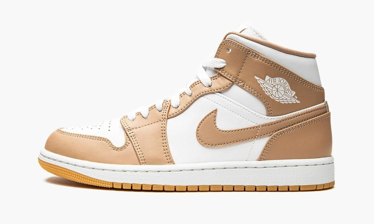 Air Jordan 1 Mid Premium Tan White Sneakers – 2024 Top Luxury Edition