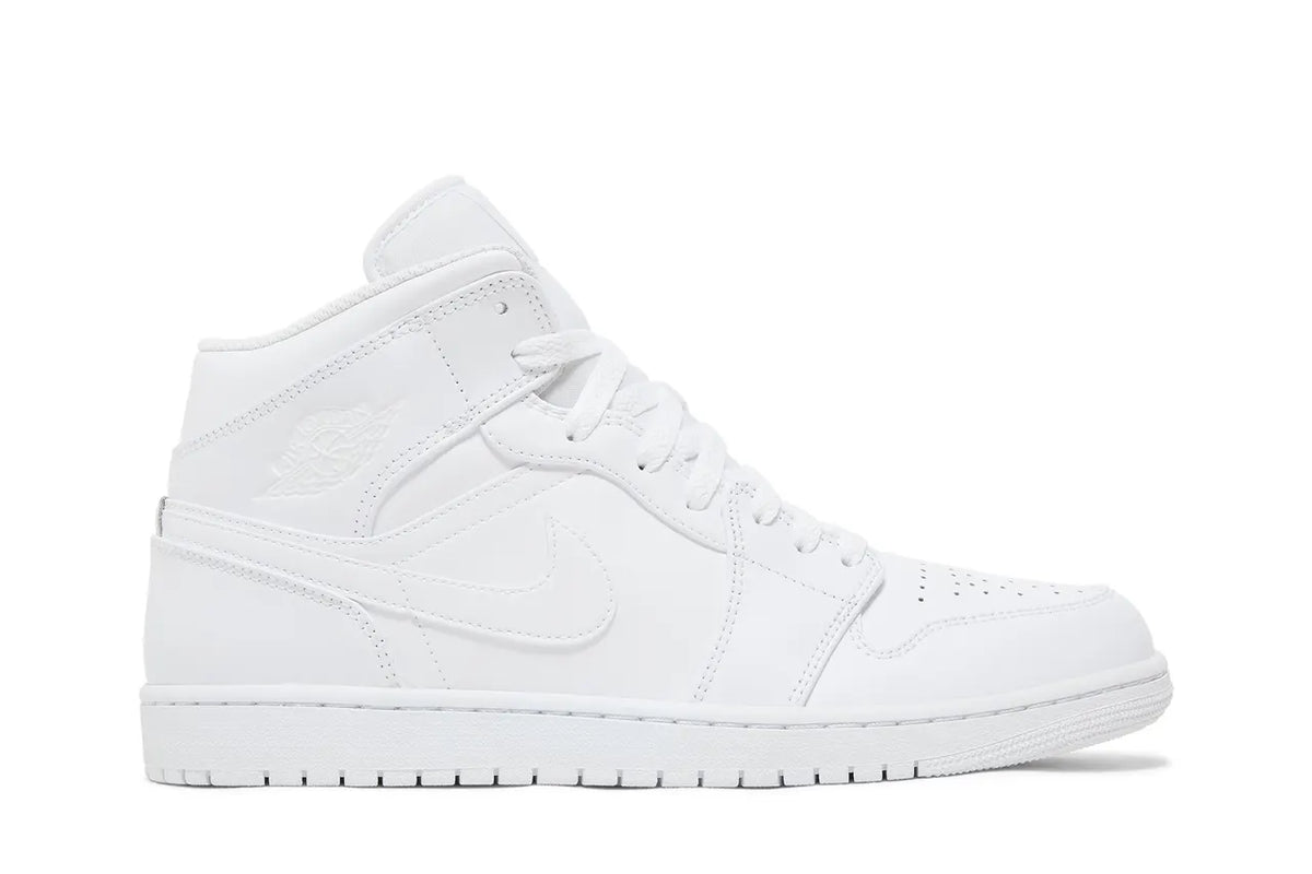 Air Jordan 1 Mid White Premium Leather Sneakers: 1 Ultimate Style Choice