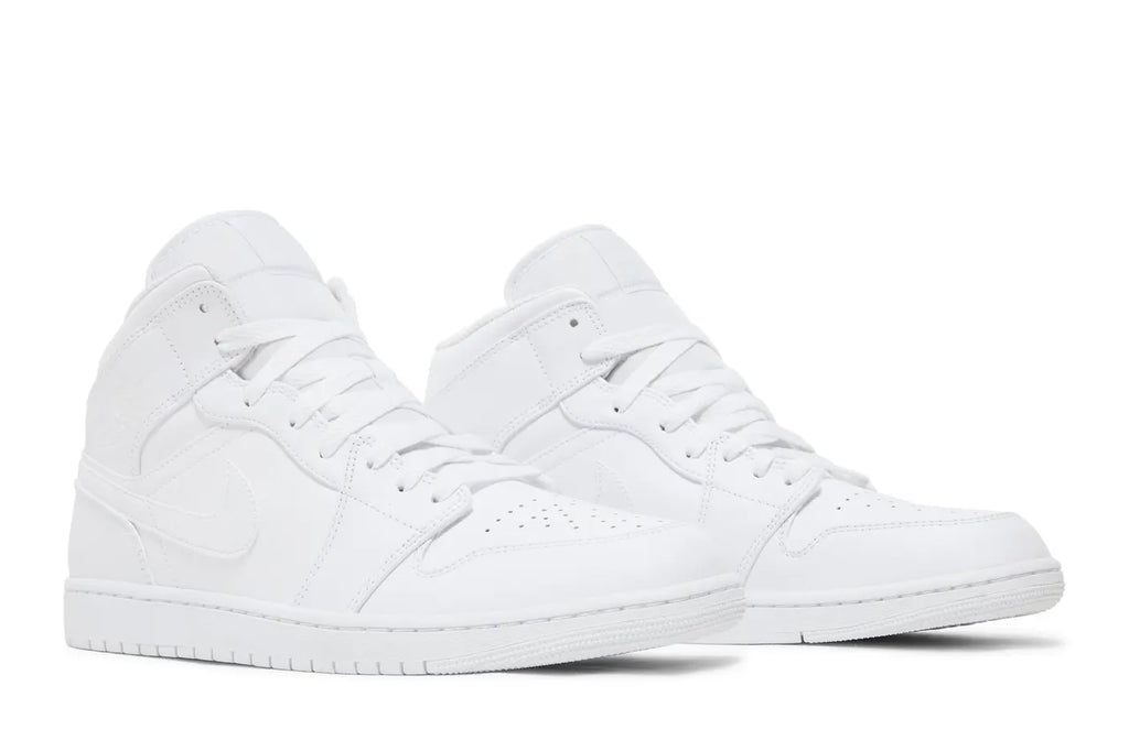 Air Jordan 1 Mid White Premium Leather Sneakers: 1 Ultimate Style Choice