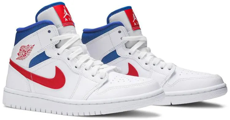 Air Jordan 1 Mid USA Red Blue White Premium Sneakers – 2024 Ultimate Edition