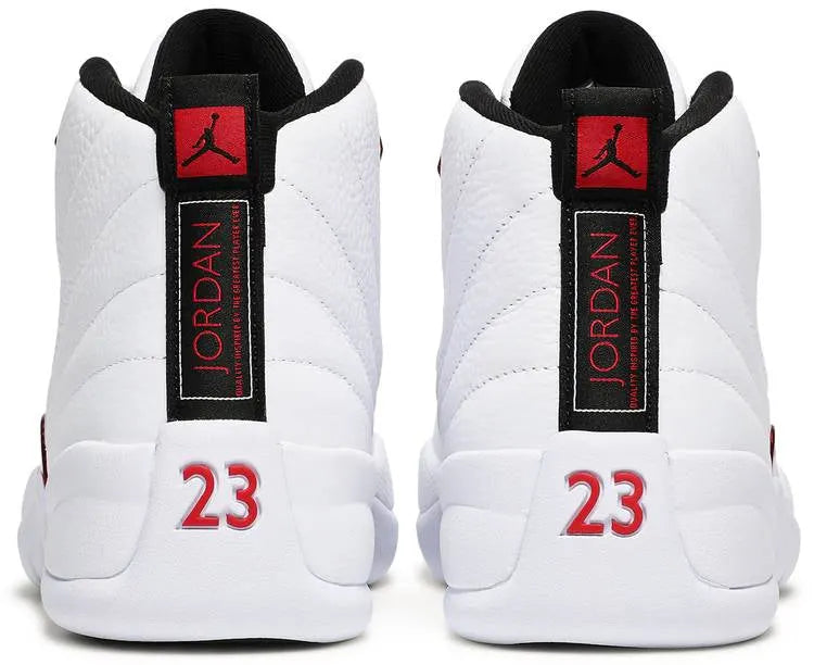 retro premium Air Jordan 12 White Red - Hình 4