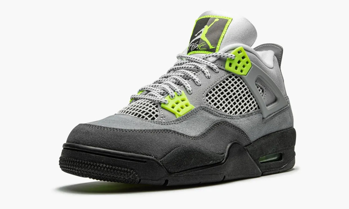 iconic Air Jordan 4 Retro Grey Neon - Hình 5