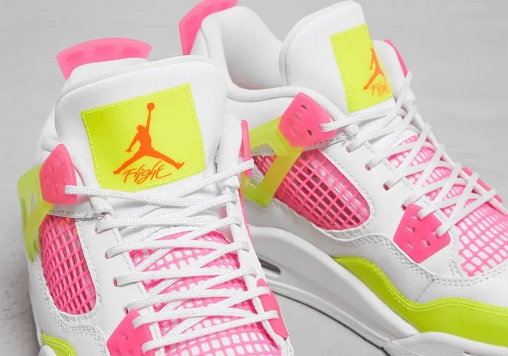 white Air Jordan 4 Retro Neon - Hình 3
