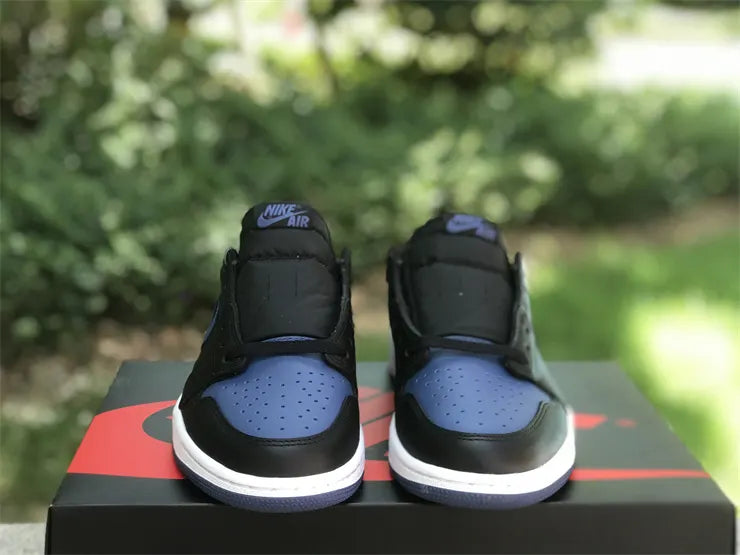 leather Air Jordan 1 Low Black Royal - Hình 13