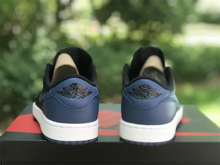 leather Air Jordan 1 Low Black Royal - Hình 10
