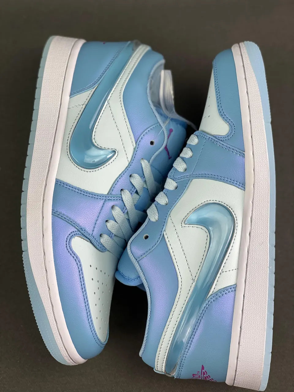 Air Jordan 1 Low sneakers: Top 1 Premium Iridescent Blue Edition