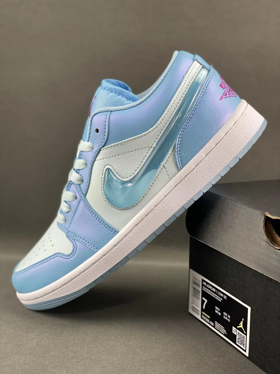 Air Jordan 1 Low sneakers: Top 1 Premium Iridescent Blue Edition