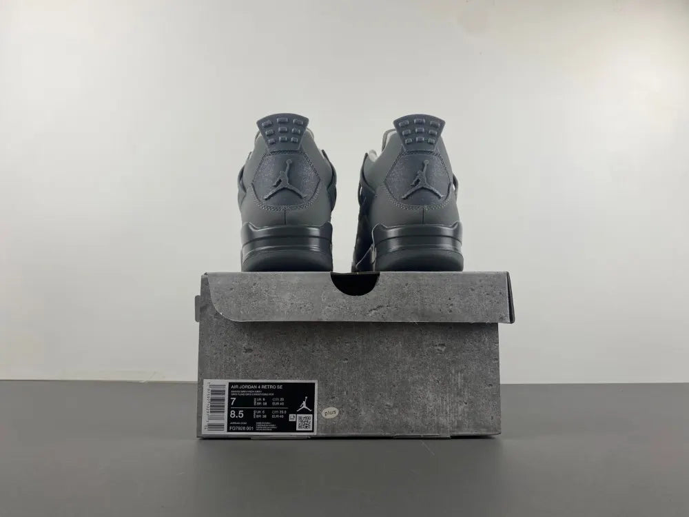 premium Air Jordan 4 Retro Grey Suede - Hình 3