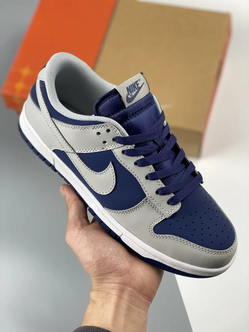 classic Nike Dunk Low Grey Navy