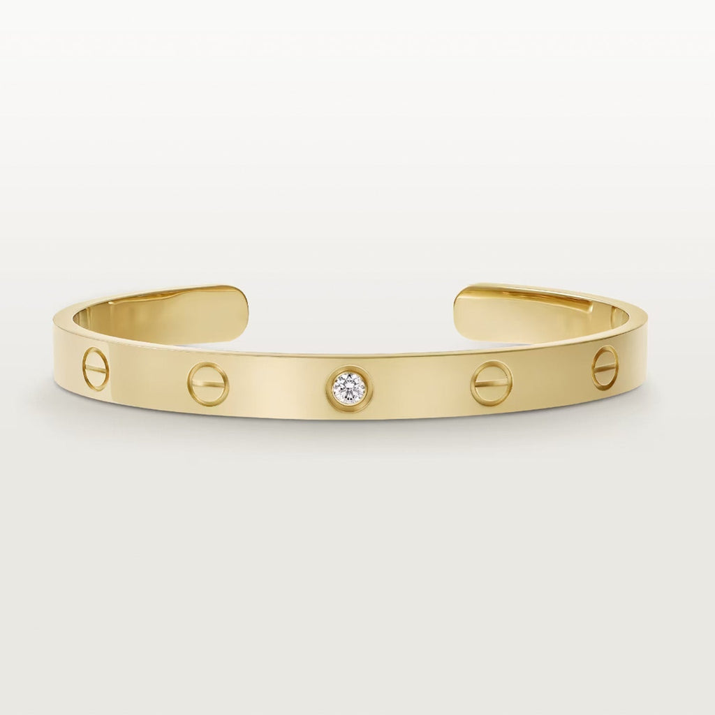 CARTIER LOVE BRACELET 6.1MM 1 DIAMOND OPEN CUFF