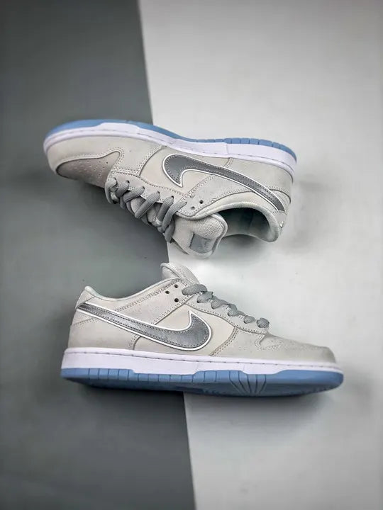 silver Nike Dunk Low Grey Fog - Hình 4