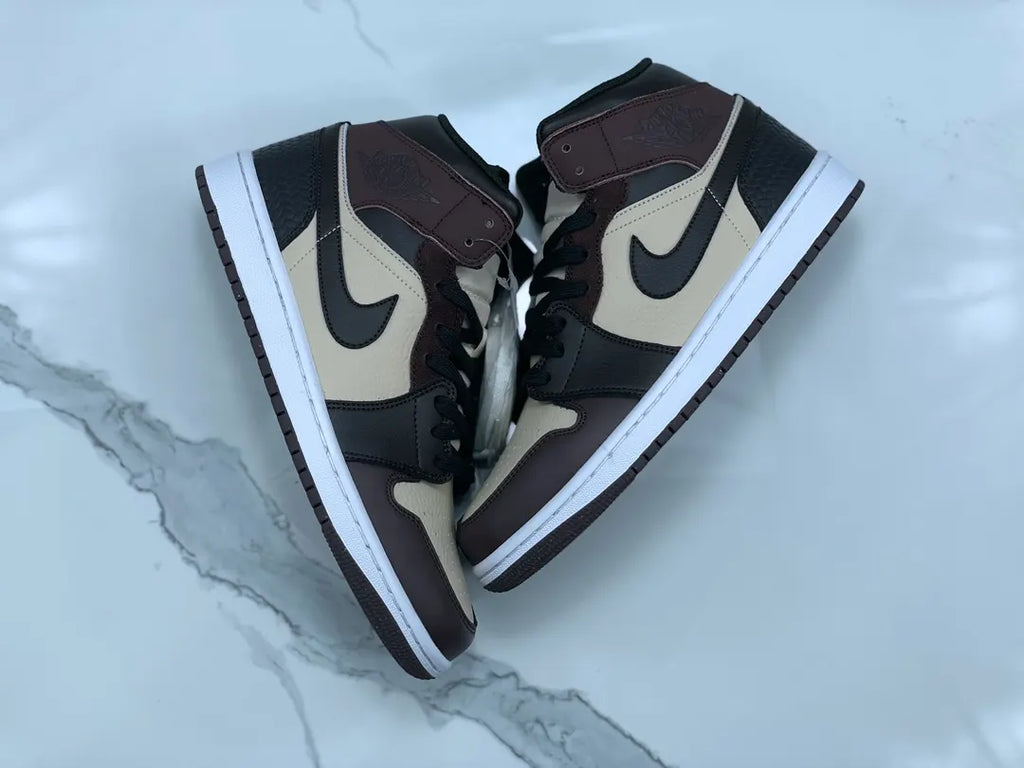 premium Air Jordan 1 Mid Brown Basalt - Hình 4