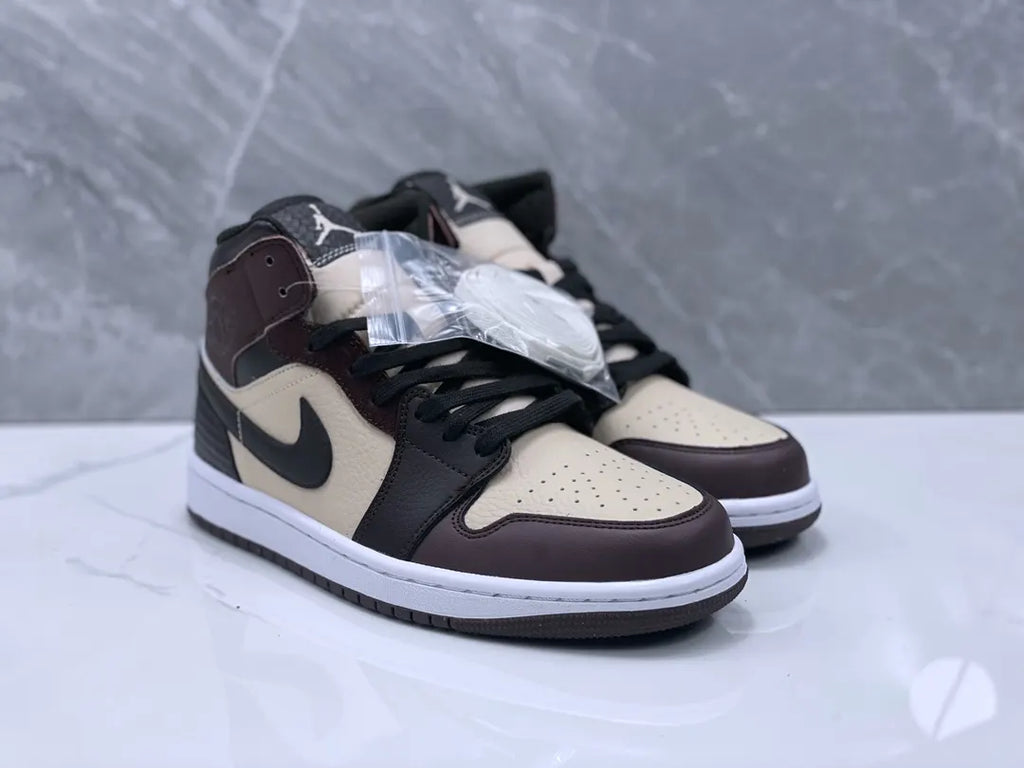 premium Air Jordan 1 Mid Brown Basalt - Hình 9
