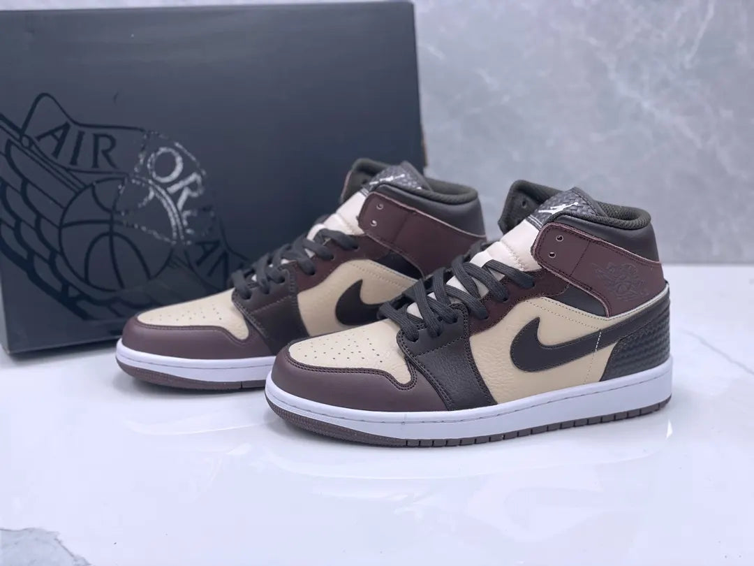 premium Air Jordan 1 Mid Brown Basalt