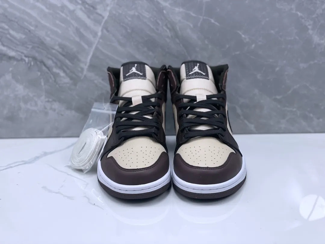 premium Air Jordan 1 Mid Brown Basalt - Hình 8