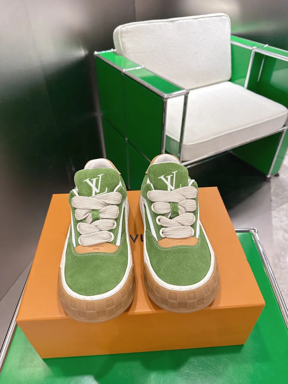 LV Green Suede Sneakers