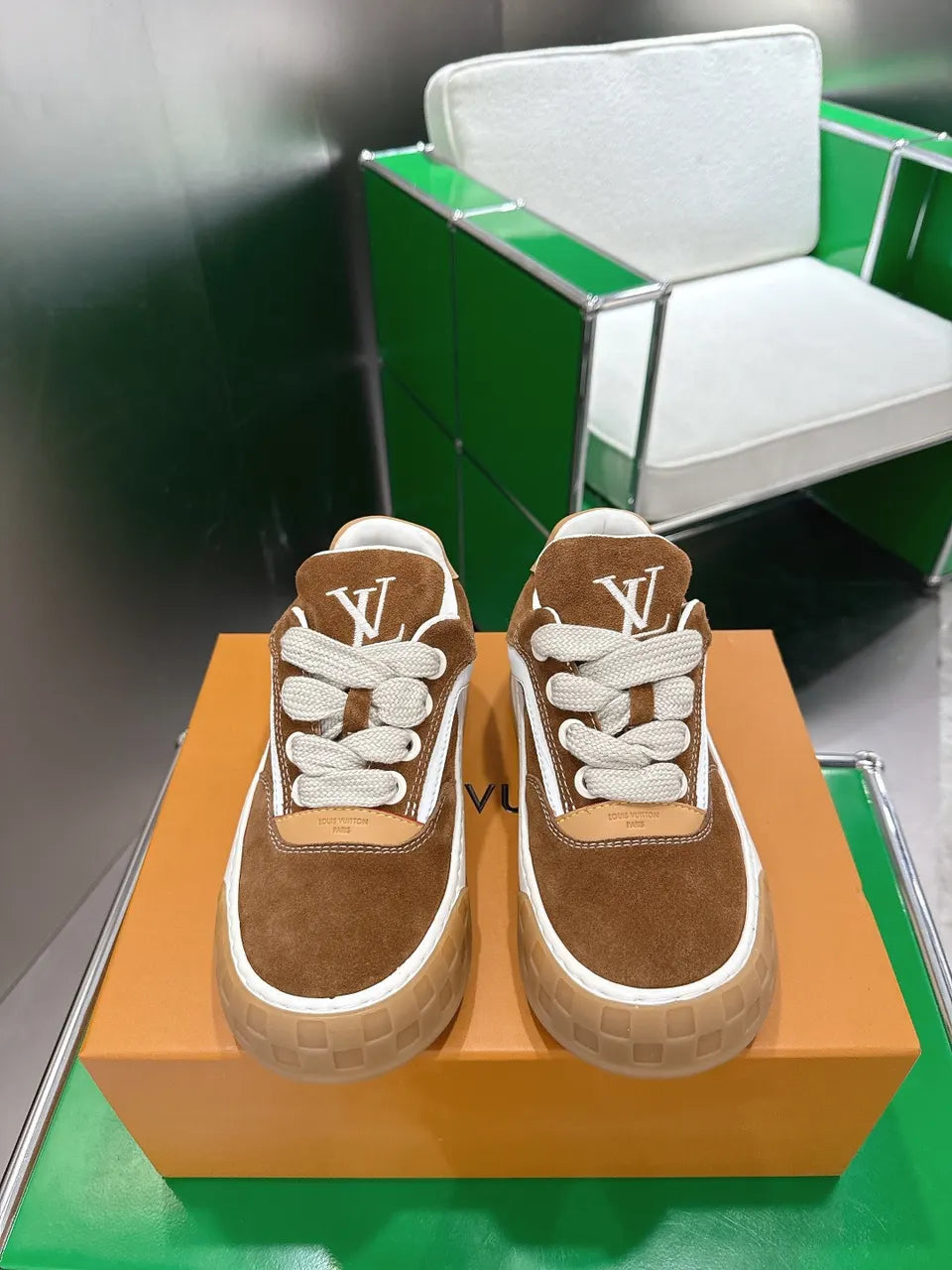 Louis Vuitton Brown Suede Sneakers