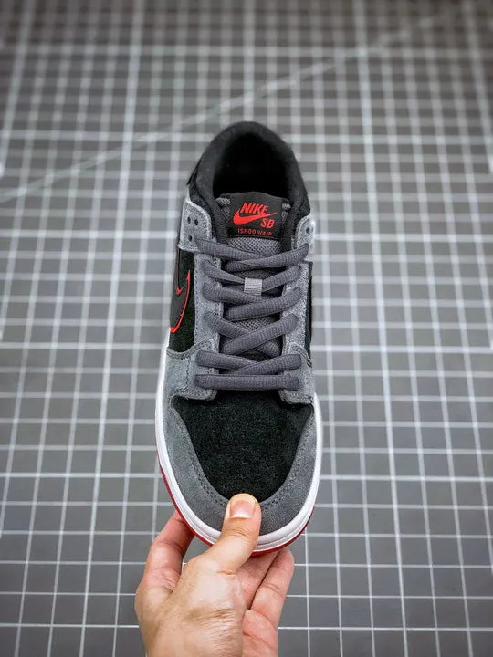 Nike SB Dunk Low Grey Black Red - Hình 6