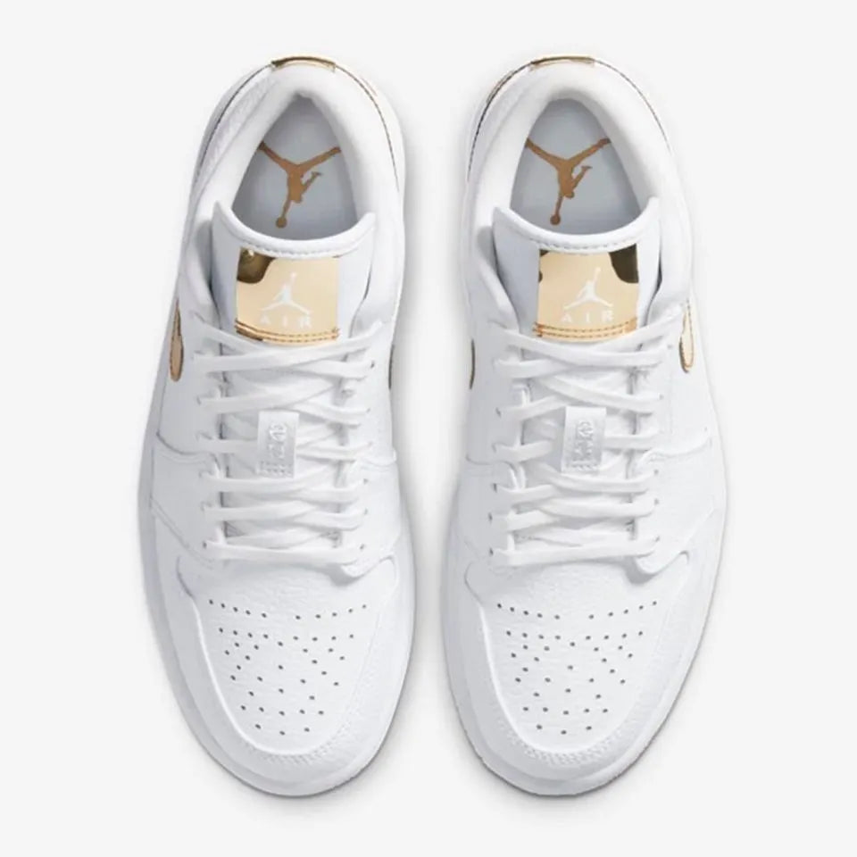 premium Air Jordan 1 Low White Gold - Hình 5