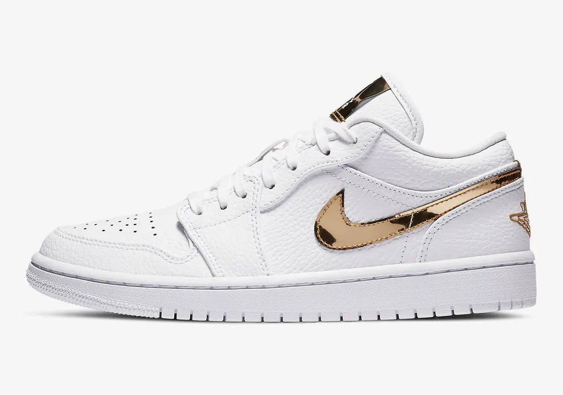 premium Air Jordan 1 Low White Gold - Hình 2