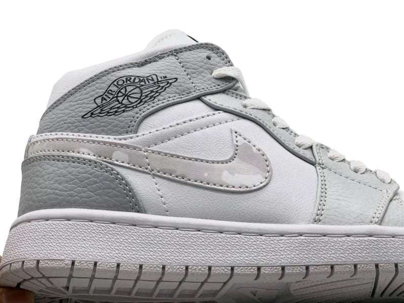 Air Jordan 1 Mid White Wolf Grey - Hình 2