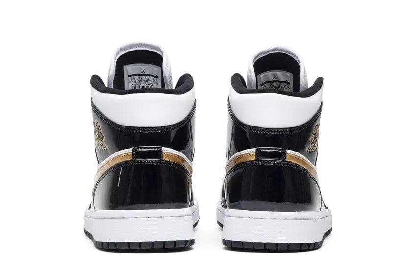 premium Air Jordan 1 Mid Black Gold - Hình 4