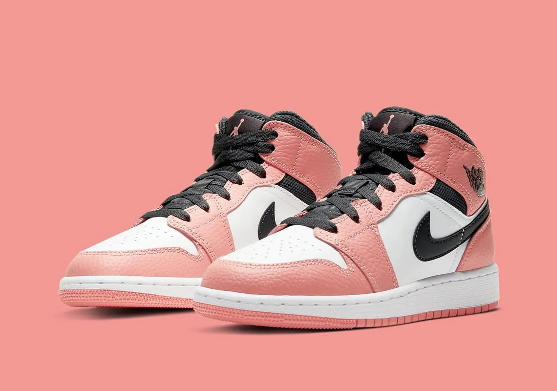 premium Air Jordan 1 Mid Coral Chalk - Hình 3