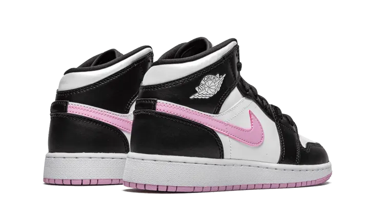 Air Jordan 1 Mid Black White Pink - Hình 4