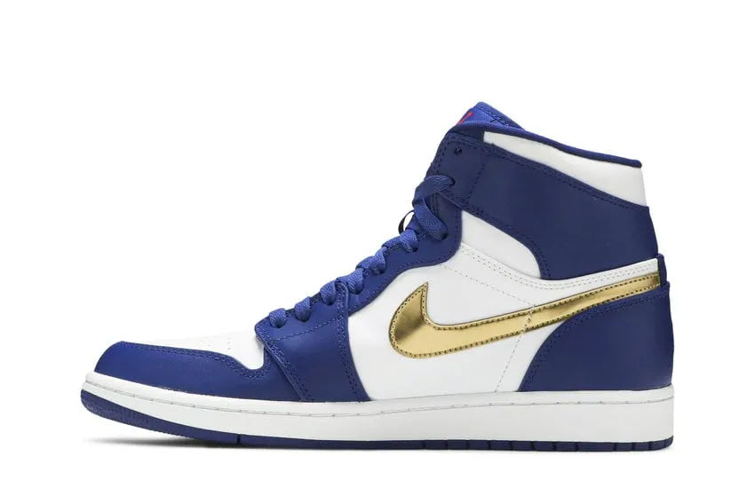 Air Jordan 1 Mid Blue Gold - Hình 2