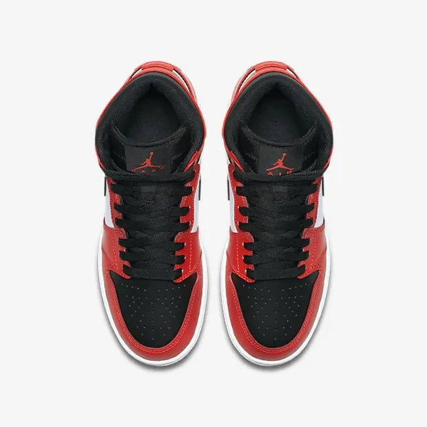 Air Jordan 1 Mid Red Black White - Hình 2