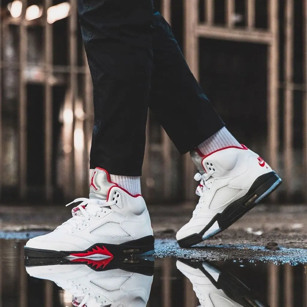 Air Jordan 5 White Fire Red - Hình 4