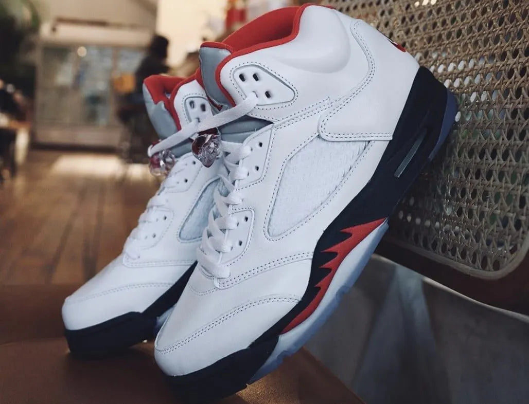 Air Jordan 5 White Fire Red - Hình 2