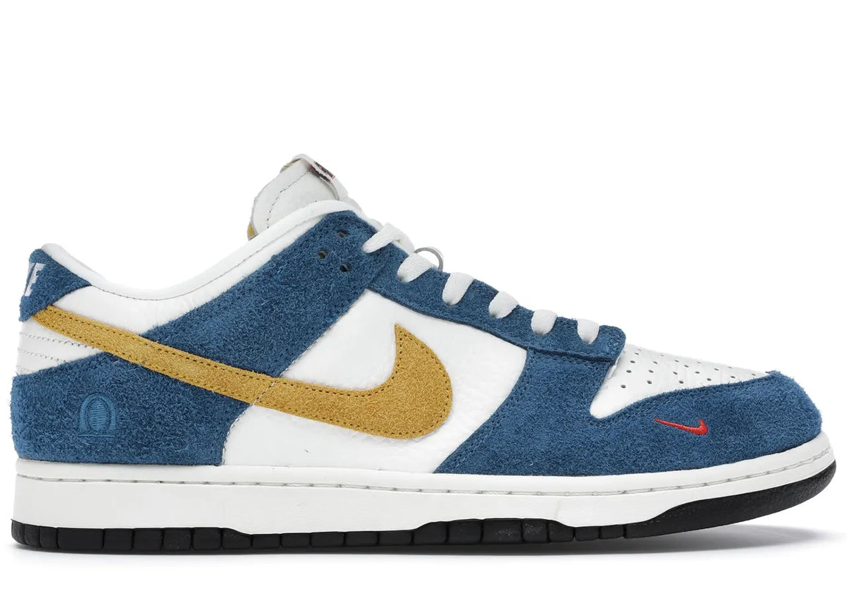 golden Nike Dunk Low Blue Suede - Hình 2