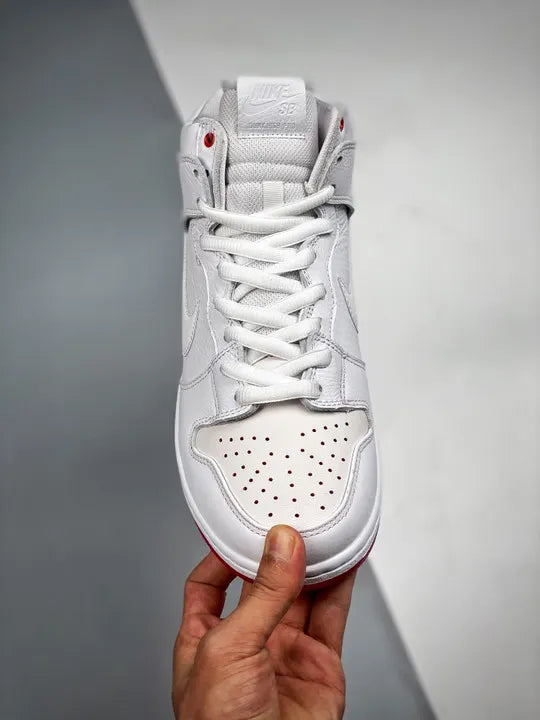 Nike SB Dunk High White Red - Hình 6