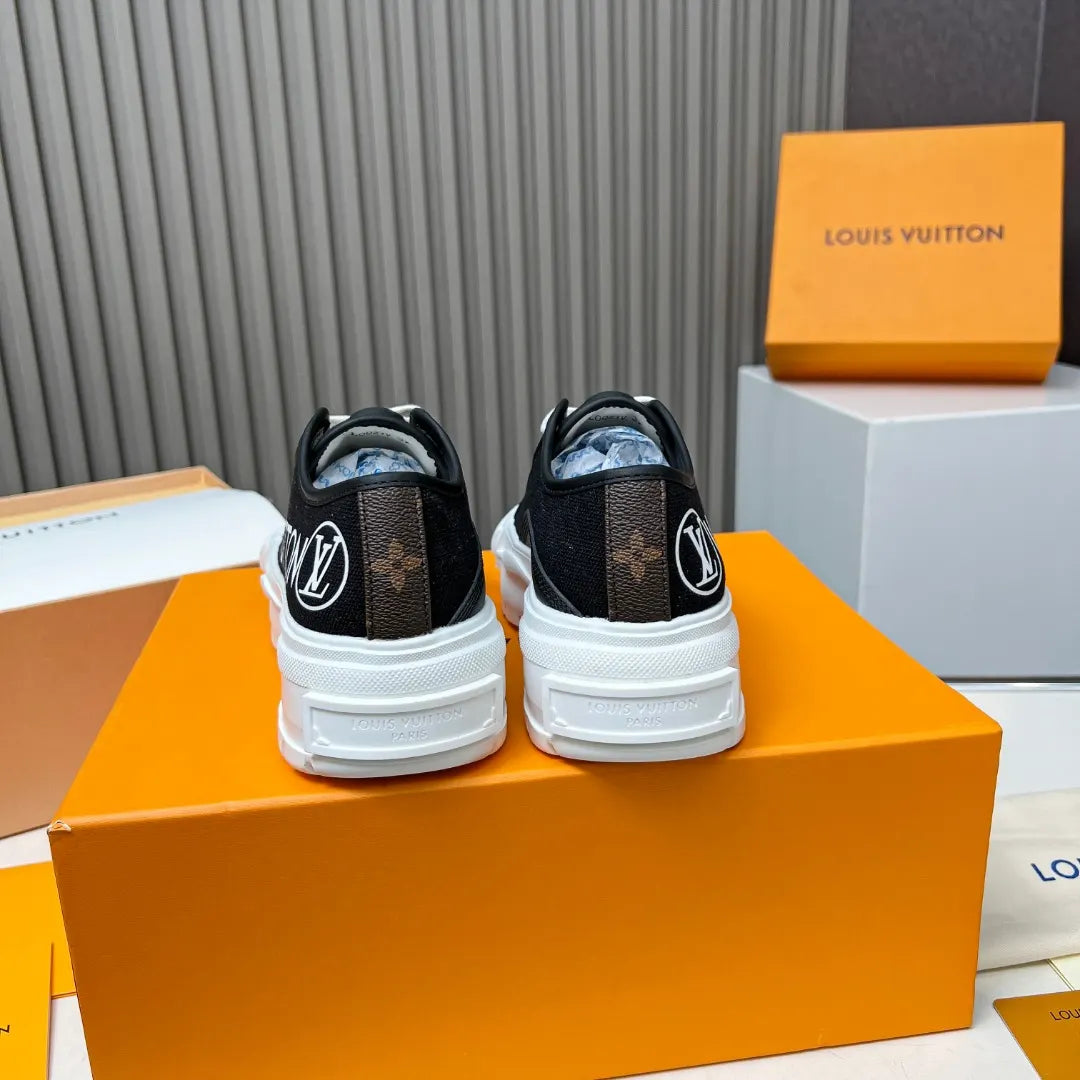 LV Black Canvas Sneakers - Hình 5