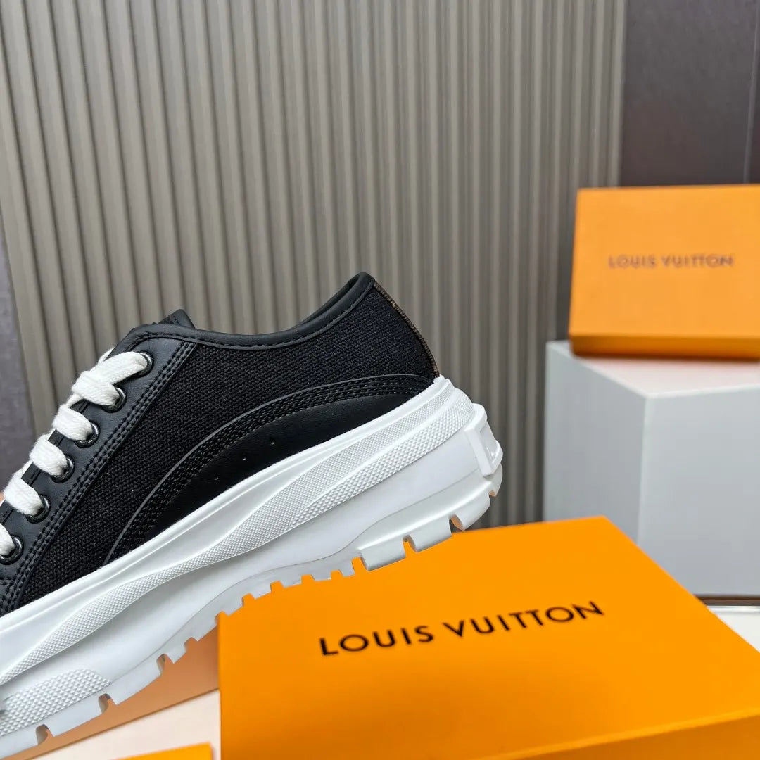 LV Black Canvas Sneakers - Hình 3