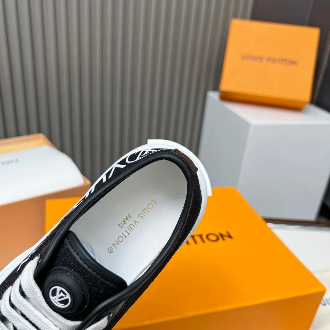 LV Black Canvas Sneakers - Hình 8